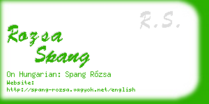 rozsa spang business card